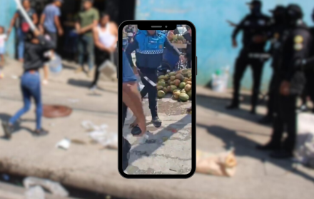 Agresión entre comerciantes y agentes metropolitanos en Guayaquil