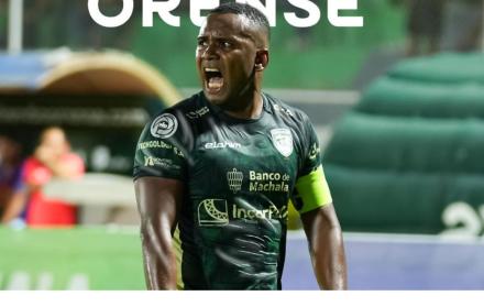 Pedro Pablo Velasco hizo el primer gol de Orense ante Delfín.