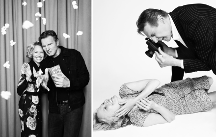 Liam Neeson y Pamela Anderson