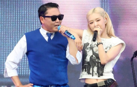 Psy y Rosé en unapresentación