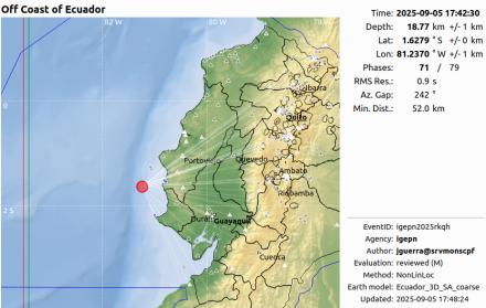 Temblor en Ecuador