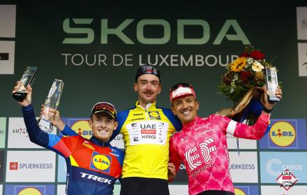 Richard Carapaz, Tour de Luxemburgo 2025, podio, tercer lugar, Mundial de Ciclismo Ruanda 2025, Ecuador