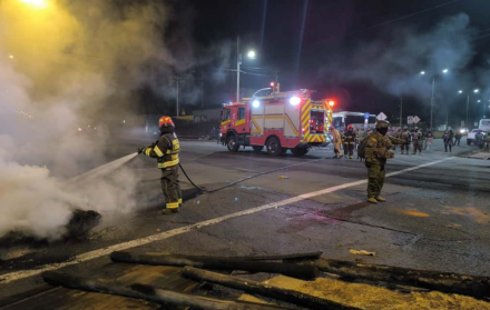 El bloqueo interrumpió el tránsito.
