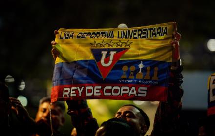 Hinchas de Liga de Quito presente en Sao Paulo.