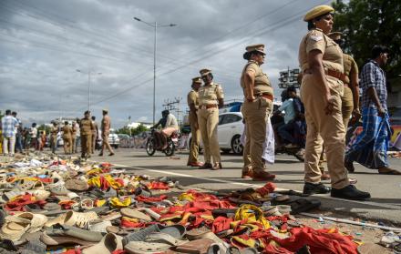 Estampida en un mitin india