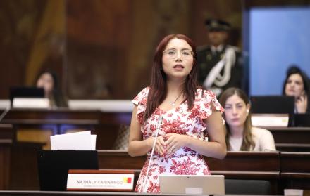 Nathaly Farinango, presidente la mesa de Régimen Económico.