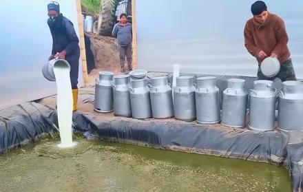 la leche se bota por el paro nacional