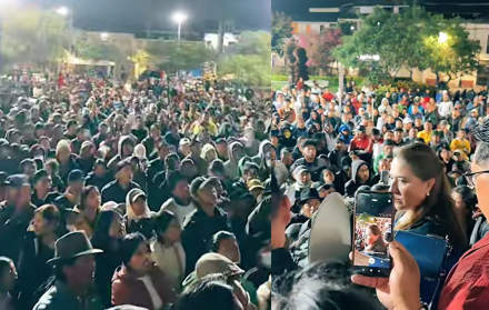 Manifestantes llegaron a la sede de la Alcaldía de Otavalo en busca de respuesta tras el anuncio de un acuerdo entre dirigentes indígenas y el Gobierno.