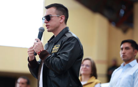 Daniel Noboa, en un evento en Cotopaxi, el 23 de octubre del 2025.