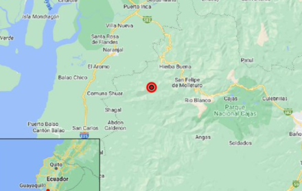 El Instituto Geofísico de Ecuador reportó un sismo de magnitud 4.4 con epicentro en Azuay la tarde del domingo 26 de octubre de 2025