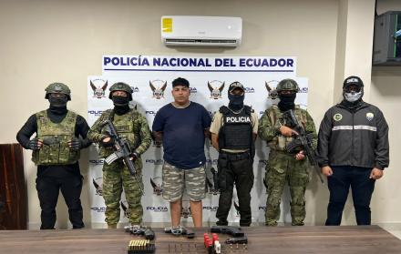 Alias Kiko fue capturado en Santa Lucía, Guayas, durante un operativo del Bloque de Seguridad con apoyo militar.