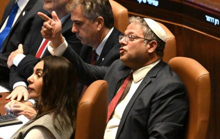 Imagen de archivo del ministro ultraderechista Itamar Ben Gvir, en la Knéset (Parlamento israelí).
