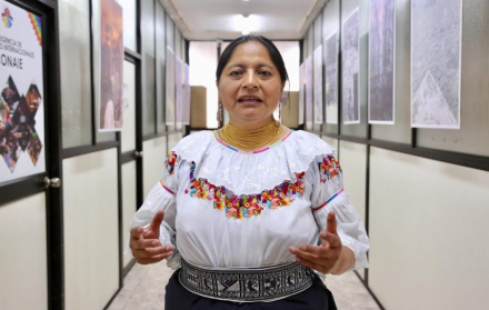 Ercilia Castañeda empezó en la dirigencia a los 13 años; hoy es vicepresidenta de la Conaie. Tiene 49 años.