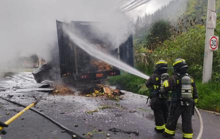 Incendio camión Quito