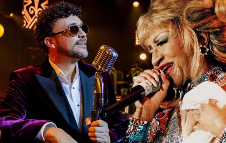 Andrés Cepeda y Celia Cruz para el sencillo Las Pilanderas