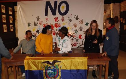 Los dirigentes de la Plataforma por el No: Unidad Popular, Pachakutik y el PSE dijeron que la tendencia por el