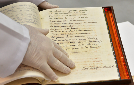 Manuscrito de José Joaquín de Olmedo