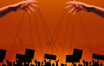 Imagen simbólica de la intromisión política en la justicia y en otros poderes.