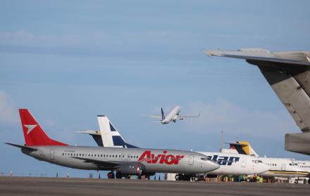 Aeropuerto internacional en Maiquetia (Venezuela).