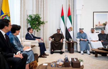 El presidente Daniel Noboa mantuvo reunión de alto nivel en Emiratos Árabes Unidos.