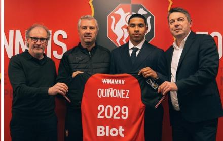 Elías Quiñónez, delantero ecuatoriano del Rennes de Francia.