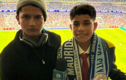 Pol Deportes, Cliver Huamán Sánchez y su hermano Kenny en el Bernabéu.