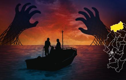 Ilustración sobre piratería y pesca artesanal en Esmeraldas