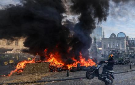Protesta de agricultores en Bruselas, Bélgica