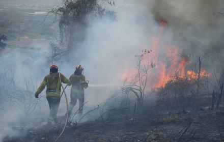 incendio forestal en vía a Daule