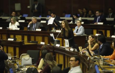 La legisladora Lucía Jaramillo (ADN9 presentó le video de la entrevista a Rafael Correa.