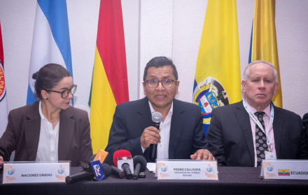 César Córdova, defensor del Pueblo de Ecuador, estuvo en Bolivia, hablando sobre conflictividad social, en diciembre.