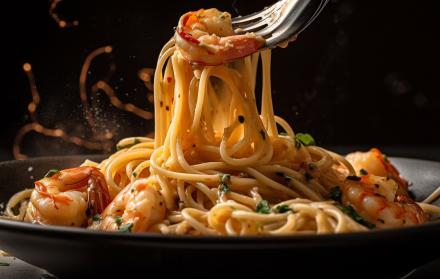 freshly-cooked-linguini-with-prawn-seafood-generated-by-ai