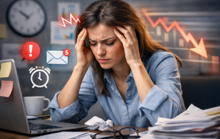 Estrés frente a la pantalla de trabajo