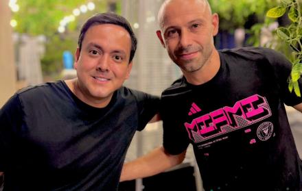 Daniel Molina organizador del Partido de la Historia y Javier Mascherano DT del Inter Miami.