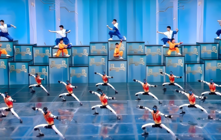 Los robots humanoides presentaron una coreografía en el inicio del Año Nuevo Chino.