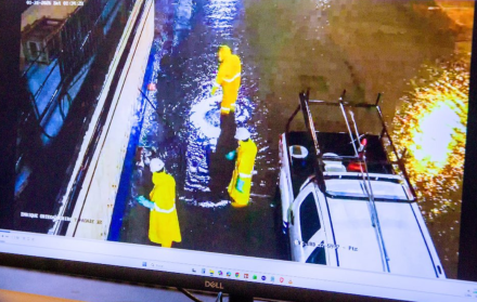 Trabajos por inundaciones en sectores afectados por la lluvia.