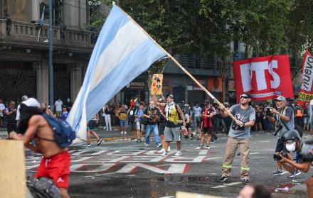 Manifestación contra la reforma laboral en Buenos Aires (Argentina).