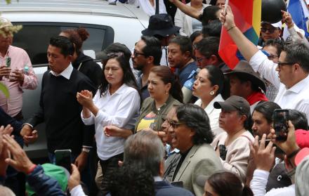 La prefecta de Pichincha, Paola Pabón, encabezo la marcha el pasado 3 de marzo de 2026.