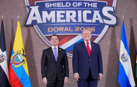 El presidente Daniel Noboa en un encuentro con el presidente de Estados Unidos, Donald Trump.