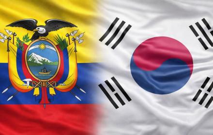 Banderas de Ecuador y Corea del Sur