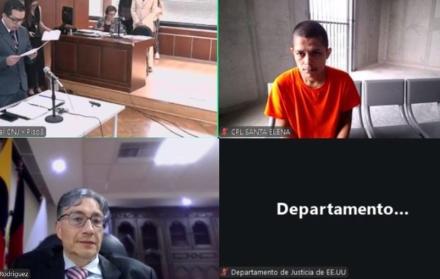 Darío Peñafiel, alias 'Topo', asistió a la audiencia de extradición a Estados Unidos, desde la cárcel del Encuentro.