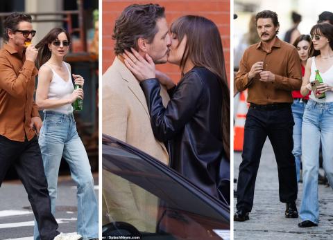 Pedro Pascal y Dakota Johnson sorprenden con un beso en las calles de New York