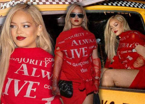 Rihanna: reaparece con fuerza y actitud vestida toda de rojo