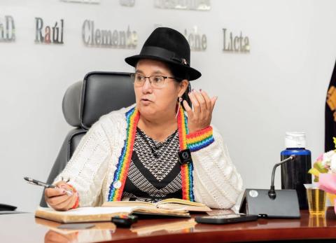 Lourdes Tibán llama a la unidad en Pujilí ante crisis política y judicial