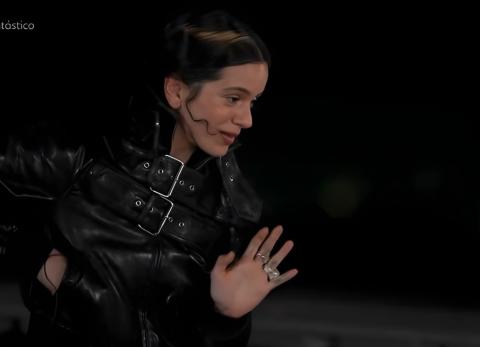 Rosal&iacute;a escapa de una cucaracha durante una entrevista en Brasil |VIDEO