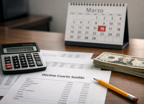 D&eacute;cimo cuarto sueldo 2026: c&oacute;mo calcularlo paso a paso
