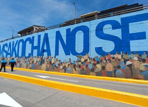 Mural conmemora marcha en defensa de Quimsacocha
