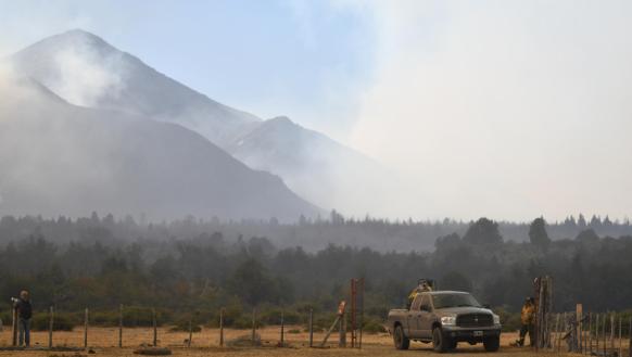 un incendio en Cholila, en la provincia de Chubut (Argentina).