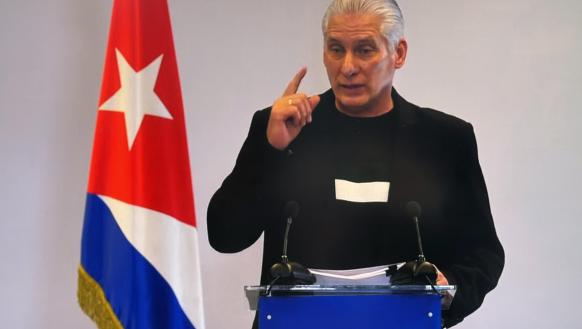 El mandatario de Cuba, Miguel Díaz-Canel,