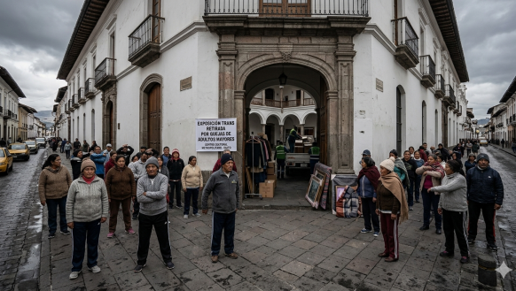 Adultos mayores en las afuera del Centro Cultural Metropolitano